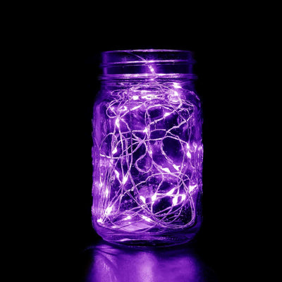 20 LED Micro Fairy String Lights Starry Bright Design Purple - Battery Operated Party Accent 90"