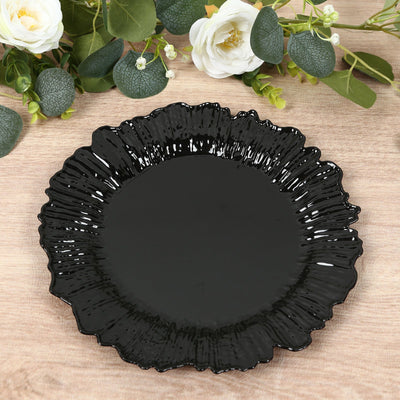 20-Pack 10’’ Plastic Dinner Plates â€“ Black Reef Design Party Plates â€“ Elegant Disposable Tableware - Plates