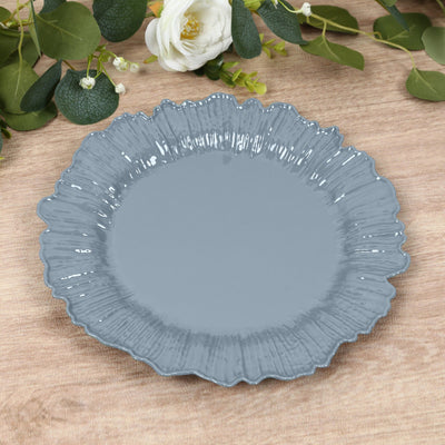 20-Pack 10’’ Plastic Dinner Plates â€“ Dusty Blue Reef Design Party Plates â€“ Elegant Disposable Tableware - Plates