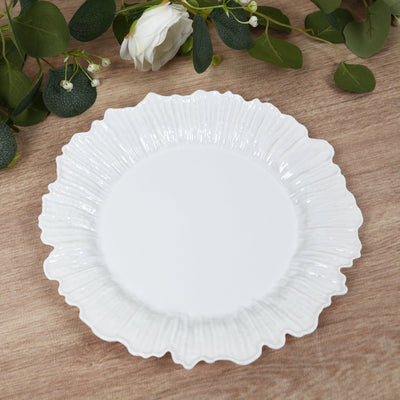 20-Pack 10’’ Plastic Dinner Plates â€“ White Reef Design Party Plates â€“ Elegant Disposable Tableware - Plates