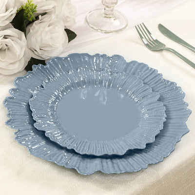 20-Pack 7’’ Plastic Dessert Plates â€“ Dusty Blue Reef Design Appetizer Salad Party Plates â€“ Elegant Disposable