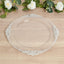 20-Pack Economy Plastic Round Charger Plates 13" in Clear with Silver Embossed Baroque Rim, Stylish Dinner Party Serving Plates