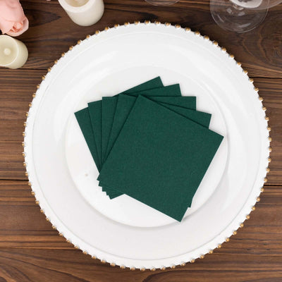 20 Pack Linen-Like Paper 5"x5" Napkins Hunter Emerald Green - Highly Absorbent Airlaid Napkins