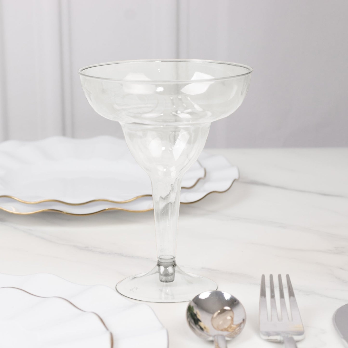 20-Pack Plastic Margarita Glasses Clear - Sturdy Disposable Glasses for Pina Coladas 10oz - Disposables