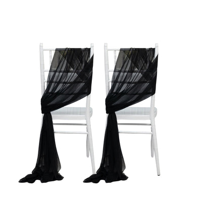 20-Pack Sheer Chair Drape Decor in Black â€“ 9ft Shimmer Sash Wrinkle-Free - Chair Sashes