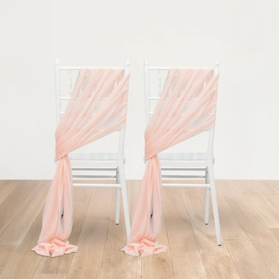 20-Pack Sheer Chair Drape Decor in Blush â€“ 9ft Shimmer Sash Wrinkle-Free - Chair Sashes