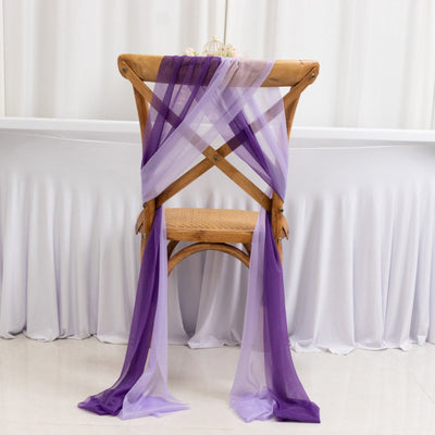 20-Pack Sheer Chair Drape Decor in Purple and Lavender Lilac â€“ 9ft Shimmer Sash Wrinkle-Free - Chair Sashes