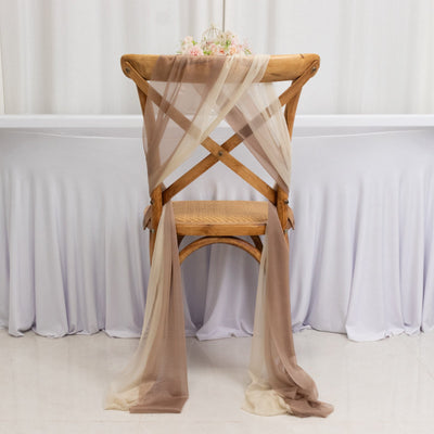 20-Pack Sheer Chair Drape Decor in Taupe and Beige â€“ 9ft Shimmer Sash Wrinkle-Free - Chair Sashes