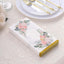 20-Pack Paper Dinner Napkins White with Pink Peony Flowers and Gold Edge 2-Ply - Stylish Disposable Napkins for Events