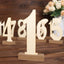 20-Pack Wooden Wedding Table Numbers Natural 1-20 with Holder Base - Perfect Rustic Signs for Receptions 6"