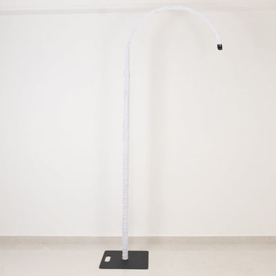 20ft Spandex Upright Pole Cover â€“ White Stretch Fabric for Curved Aluminum Chandelier Hanger Pipe & Drape Lighting &