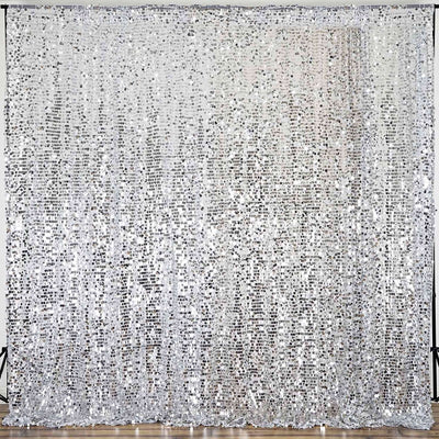 20ftx10ft Silver Big Payette Sequin Event Curtain Drapes, Backdrop Event Panel