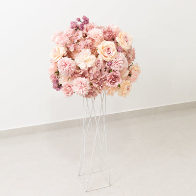 22-Inch Dusty Rose Silk Flower Grand Centerpiece â€“ Pre-Arranged Artificial Rose Hydrangea & Chrysanthemum Ball