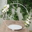 22’’ Metal Round Floral Hoop Cake Stand Whitewash - Dessert Display DIY Centerpiece Table Decoration with Beaded Wooden