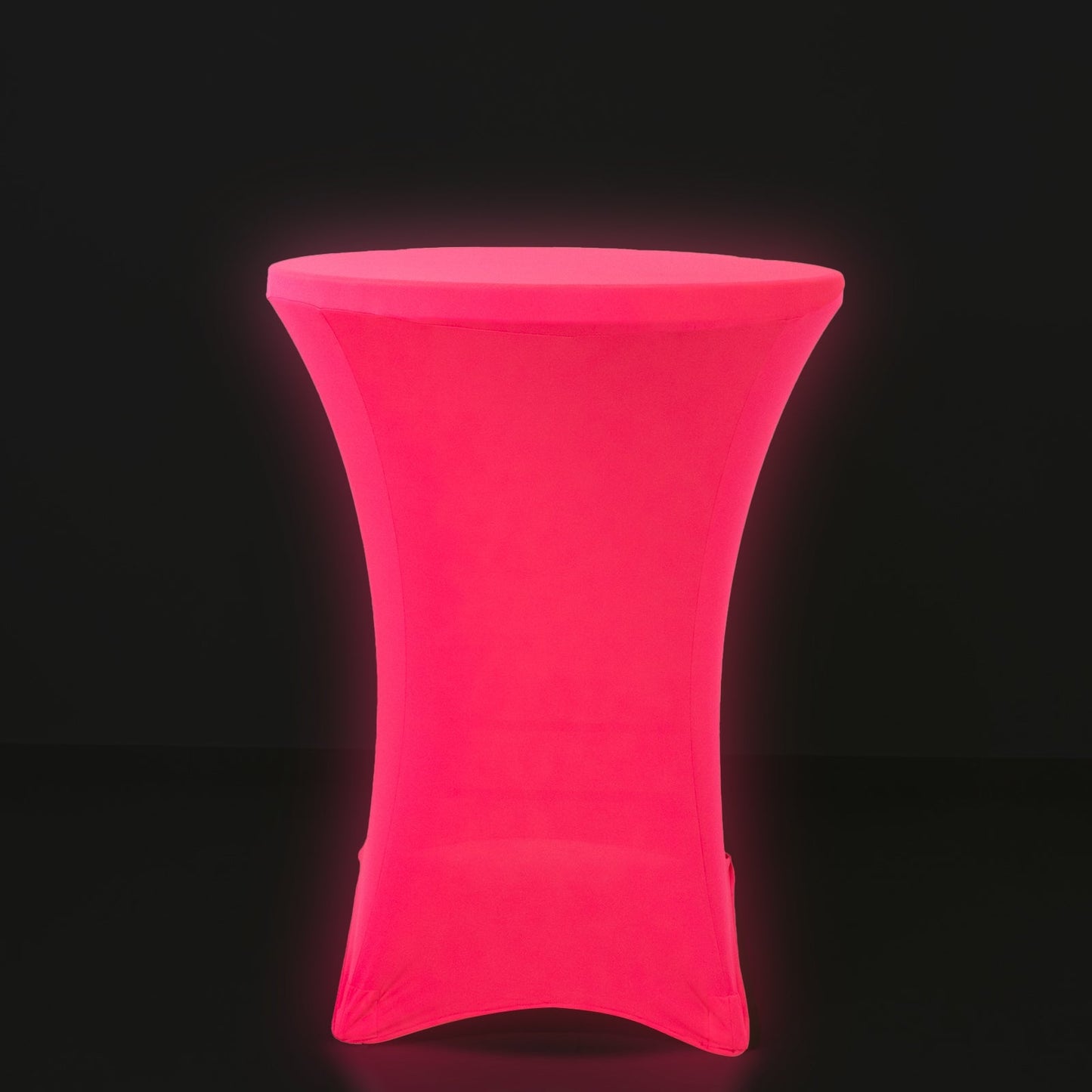 Glow Neon Fuchsia Fitted Spandex Cocktail Tablecloth â€“ 30" Round, Wrinkle-Free Cover