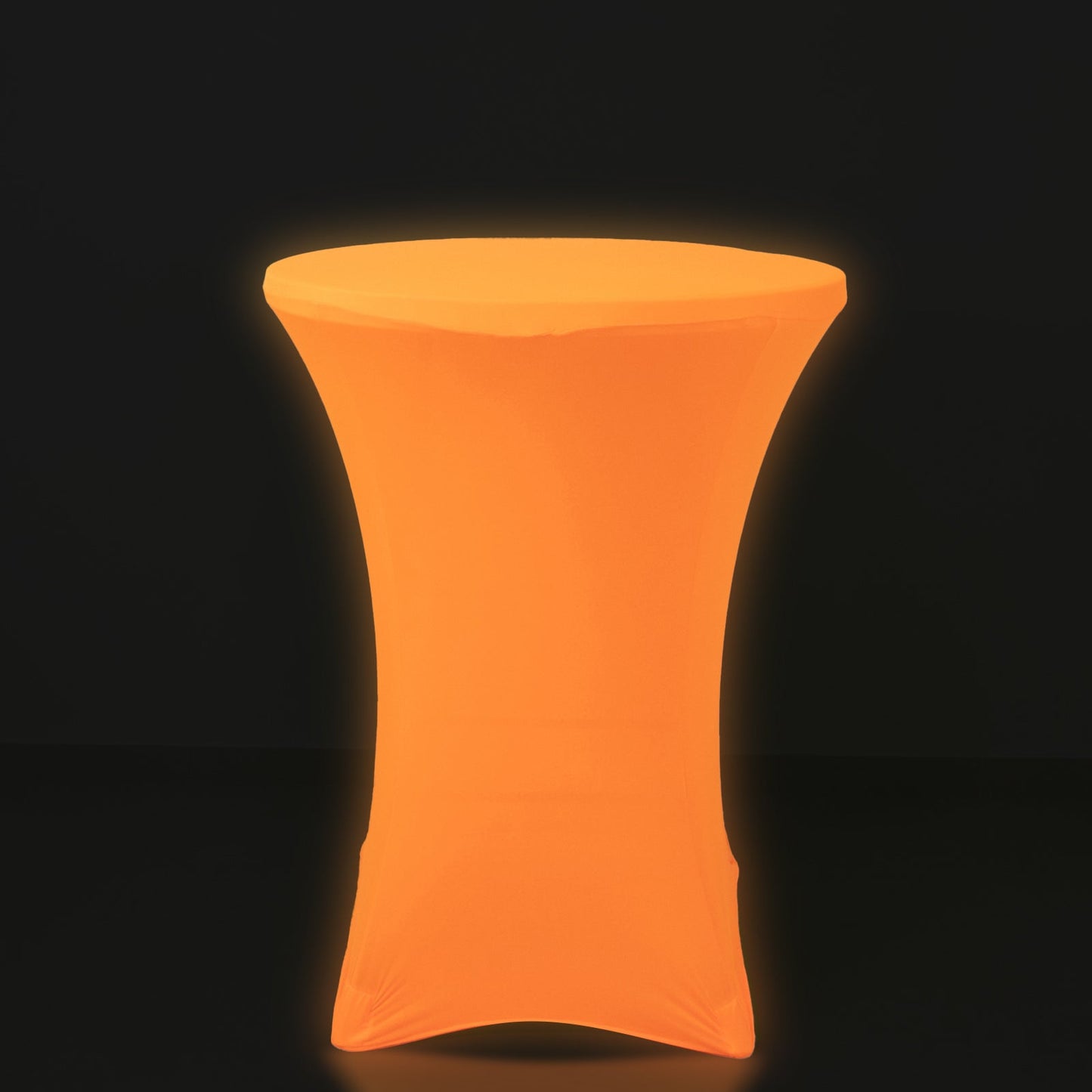 Glow Neon Orange Fitted Spandex Cocktail Tablecloth â€“ 30" Round, Wrinkle-Free Cover
