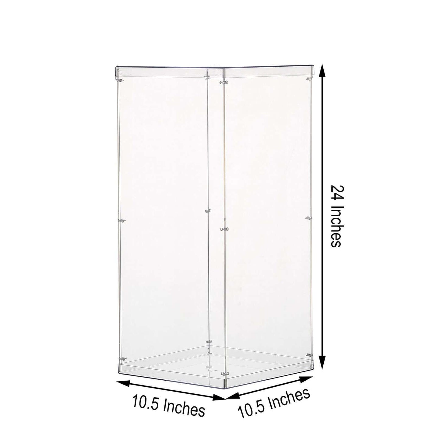 24" Clear Acrylic Display Box, Transparent Pedestal Riser with Interchangeable Lid and Base
