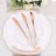 24-Pack Plastic Knives Glossy Rose Gold - Premium Heavy Duty Disposable Flatware Cutlery 8"