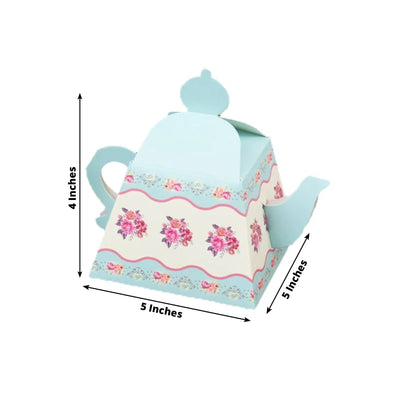 24 Pack Cardboard Favor Boxes in Mixed Vintage Floral Tea Pot Design - Elegant Gift Box for Weddings & Baby Showers