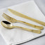 24-Pack Plastic Utensil Set Metallic Gold Classic Heavy Duty - Decorative Disposable Tableware 7", 8"
