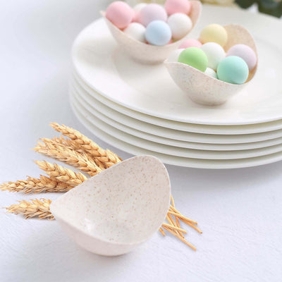 24-Pack Mini Wheat Straw Fiber Dessert Cups Biodegradable Eco-Friendly - Perfect for Ice Cream 3"