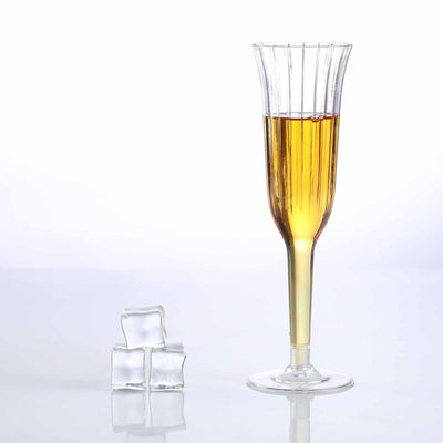 24-Pack Plastic Champagne Flutes Clear Flared Design - Lightweight Disposable Toasting Glasses 6oz - Disposables