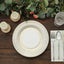 25-Pack Paper 10" Round Dinner Plates in White with Gold Vintage Porcelain Style Rim - Disposable 300GSM Party Plates