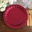 25-Pack Paper 12" Round Charger Plates in Burgundy with Geometric Prism Design - Disposable 400GSM Serving Trays