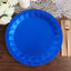 25-Pack Paper 12" Round Charger Plates in Royal Blue with Geometric Prism Design - Disposable 400GSM Serving Trays