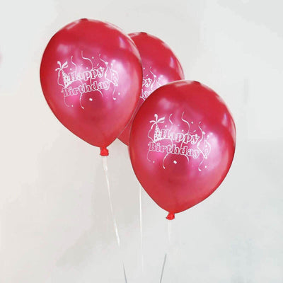 25 Pack | 12" Shiny Pearl Red Latex Helium, Air or Water Balloons