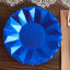 25-Pack Paper 7" Round Dessert Plates in Royal Blue with Geometric Prism Rim - Disposable 400GSM Appetizer Salad Plates