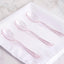 25-Pack Plastic Spoons Transparent Blush Glitter Classic Heavy Duty - Decorative Disposable Tableware 7"