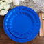 25-Pack Paper 9" Round Dinner Plates in Royal Blue with Geometric Prism Rim - Disposable 400GSM Party Plates