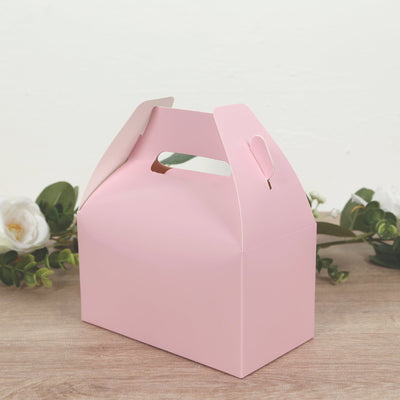 25 Pack Candy Gift Tote Gable Boxes Blush Party Favor Treat Boxes - 6’’x3.5’’x7’’ - Favor Bags & Boxes