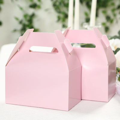 25 Pack Candy Gift Tote Gable Boxes Blush Party Favor Treat Boxes - 6’’x3.5’’x7’’ - Favor Bags & Boxes