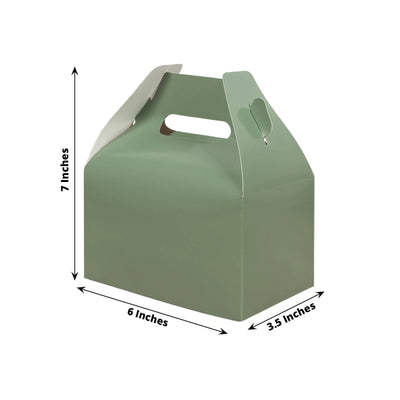 25 Pack Candy Gift Tote Gable Boxes Dusty Sage Green Party Favor Treat Boxes - 6’’x3.5’’x7’’ - Favor Bags & Boxes