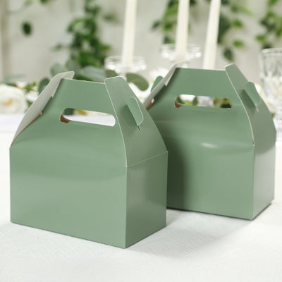 25 Pack Candy Gift Tote Gable Boxes Dusty Sage Green Party Favor Treat Boxes - 6’’x3.5’’x7’’ - Favor Bags & Boxes