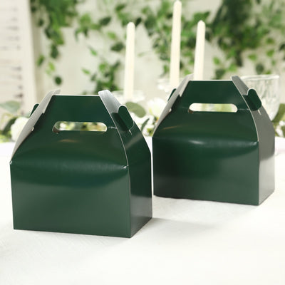 25 Pack Candy Gift Tote Gable Boxes Hunter Emerald Green Party Favor Treat Boxes - 6’’x3.5’’x7’’ - Favor Bags & Boxes