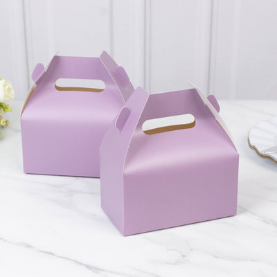 25 Pack Candy Gift Tote Gable Boxes Matte Lavender Lilac Party Favor Treat Boxes - 6’’x3.5’’x7’’ - Favor Bags & Boxes