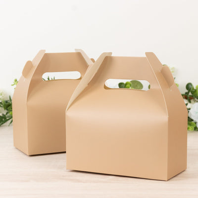 25 Pack Candy Gift Tote Gable Boxes Matte Nude Party Favor Treat Boxes - 6’’x3.5’’x7’’ - Favor Bags & Boxes