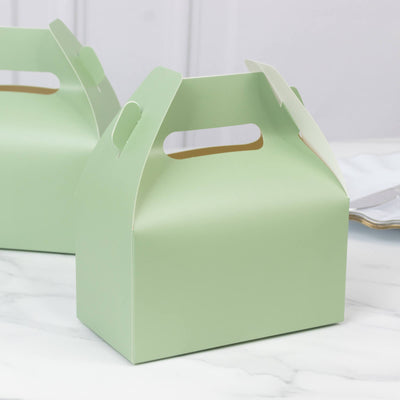 25 Pack Candy Gift Tote Gable Boxes Matte Sage Green Party Favor Treat Boxes - 6’’x3.5’’x7’’ - Favor Bags & Boxes