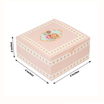 25-Pack Gift Boxes Vintage Rose Floral â€“ Dusty Rose Cardstock Favor Boxes for Cookies Candies and Mini Keepsakes