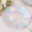 25-Pack Paper 9" Decagon Dinner Plates in Iridescent - Disposable Geometric Party Plates for Disco & Space Themed Events