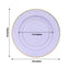 25-Pack Paper 10’’ Round Dinner Plates in Lavender Lilac Sunray Design with Gold Rim - Disposable Heavy Duty 350GSM
