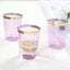 25-Pack Plastic Tumbler Cups Transparent Purple with Gold Rim - Stylish Disposable Party Glasses 10oz