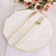 25-Pack Paper 9" Decagon Dinner Plates in White with Gold Foil Rim - Disposable Geometric Party Plates for Modern Weddings & Events