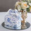 25 Pack White Blue Candy Gift Tote Gable Boxes in French Toile Pattern, Party Favor Treat Boxes - 6"x3.5"x7"
