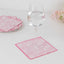 25-Pack Paper Cocktail Napkins with French Toile Print White/Pink - Highly Absorbent 2 Ply Disposable Napkins 6.25"x6.25"