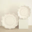 25-Pack Paper Dessert Plates in White with Silver Scallop Rim - Disposable 300GSM Appetizer Salad Plates 8"