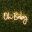 26" Oh Baby Neon Light Sign, LED Reusable Wall DÃ©cor Lights With 5ft Hanging Chain
